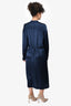 Vince Navy Silk Mock Neck Wrap Dress Size M