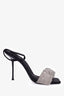 Alexander Wang Black Julie Crystal Scrunchie Sandals Size 37.5