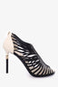 Pre-Loved Chanel™ Black/White Leather Strappy Heels Size 41