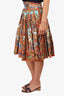 Dolce & Gabbana Multicolour Printed Pleated Skirt Size 42