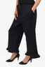 Acler Black Wool Blend Ruffle Hem 'Penrith' Pants Size 6 with Tags