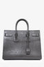 Saint Laurent Grey Croc Embossed Small Sac Du Jour Top Handle with Strap