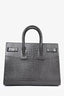 Saint Laurent Grey Croc Embossed Small Sac Du Jour Top Handle with Strap