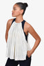 3.1 Phillip Lim Cream/Navy Pleated Top Size 2