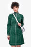 Valentino Green/White Top Stitch Zip-Up Dress Size 2