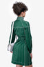 Valentino Green/White Top Stitch Zip-Up Dress Size 2