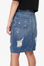 Rag & Bone Blue Denim Distressed Midi Skirt Size 27