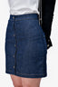 Fendi Dark Blue Denim Button Detailed Mini Skirt Size 40