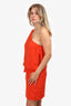 Elizabeth & James Orange Silk One Shoulder Dress Size 4