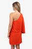 Elizabeth & James Orange Silk One Shoulder Dress Size 4