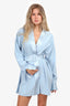 Fleur Du Mal Blue Silk Shirt Dress With Belt Size S