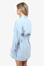 Fleur Du Mal Blue Silk Shirt Dress With Belt Size S