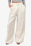 Zimmermann White Linen Striped Wide Leg Pants Size 0