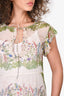 Maje Beige Sheer Silk Floral Dress with Slip Size 38