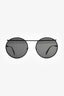 Alexander McQueen Matte Black Round Sunglasses