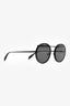 Alexander McQueen Matte Black Round Sunglasses