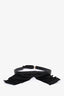 Saint Laurent Black Silk/Leather Bow Collar