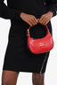 Miu Miu Red Leather Hobo Bag With Strap