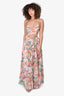 Rococo Sand White/Multicolour Floral Print Cut-Out Pleated 'Rio' Maxi Dress Size S