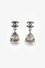 Pre-Loved Chanel™ 2013 Silver Toned 'CC' Crystal Drop Earrings