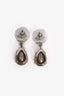 Pre-Loved Chanel™ 2013 Silver Toned 'CC' Crystal Drop Earrings