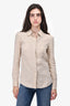 Altuzarra Beige Linen Button Up Blouse Size 36