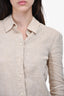 Altuzarra Beige Linen Button Up Blouse Size 36