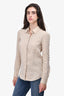 Altuzarra Beige Linen Button Up Blouse Size 36