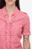 Burberry Pink Lace Overlay Button-Down Top Size 40