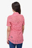 Burberry Pink Lace Overlay Button-Down Top Size 40