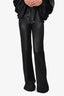 L'Agence Black Metallic High Waisted Sheer Trousers Size 2