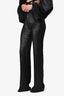 L'Agence Black Metallic High Waisted Sheer Trousers Size 2