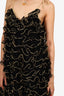 My Beachy Side Black/Gold Ruffle Sleeveless Mini Dress Size 1