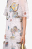 See By Chloe White Butterfly Print Midi Dress With Slip Size 38