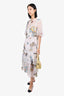 See By Chloe White Butterfly Print Midi Dress With Slip Size 38