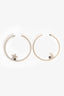 Pre-Loved Chanel™ 2008 Gold-Tone Crystal CC Moon Hoops