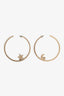 Pre-Loved Chanel™ 2008 Gold-Tone Crystal CC Moon Hoops