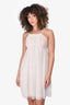 Vera Wang Cream Silk Mesh Mini Dress Size S