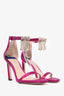 Stuart Weitzman Purple Satin Crystal Embellished Sandal Heels Size 35.5