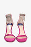 Stuart Weitzman Purple Satin Crystal Embellished Sandal Heels Size 35.5