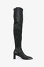 Alexander Wang Black Leather Square Toe Knee High Boots Size 35