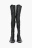 Alexander Wang Black Leather Square Toe Knee High Boots Size 35