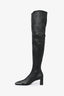 Alexander Wang Black Leather Square Toe Knee High Boots Size 35