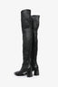 Alexander Wang Black Leather Square Toe Knee High Boots Size 35