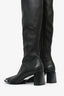 Alexander Wang Black Leather Square Toe Knee High Boots Size 35