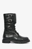 Christian Dior Black Leather Ground Combat Boots Size 35.5