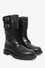 Christian Dior Black Leather Ground Combat Boots Size 35.5