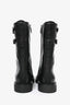 Christian Dior Black Leather Ground Combat Boots Size 35.5