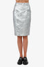 Pre-Loved Chanel™ 2013 Silver Metallic Midi Skirt Size 38