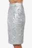 Pre-Loved Chanel™ 2013 Silver Metallic Midi Skirt Size 38